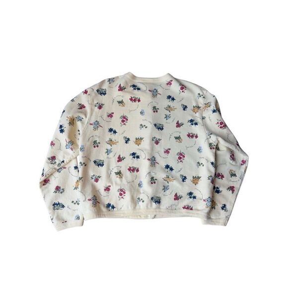 Vintage C2W Cotton To Wear Buttery Yellow Spring Floral Cardigan - Picture 3 of 9